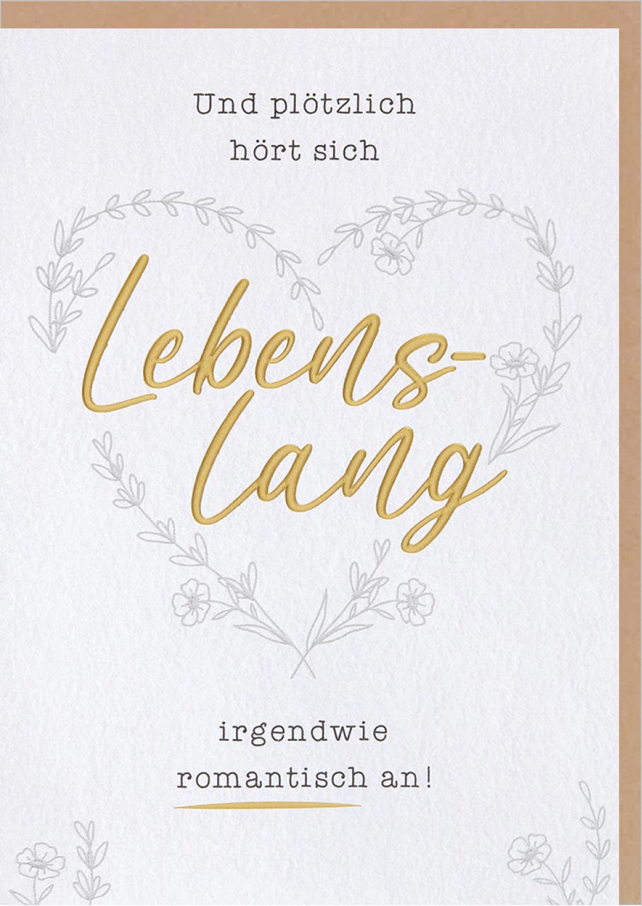 Faltkarte Hochzeit Lebenslang