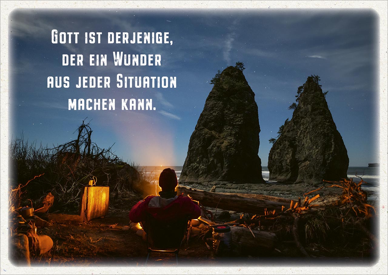 Postkarte Gott ist derjenige der ein Wunder aus jeder Situation machen kann -  (14,8 x 10,5 cm)
