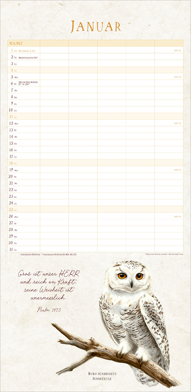 NaturWunder des Schöpfers 2026 - Familienplaner