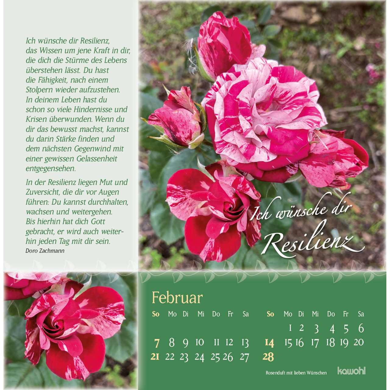 Rosenduft mit lieben Wünschen 2027 -  (16 x 16 x 0,1 cm)