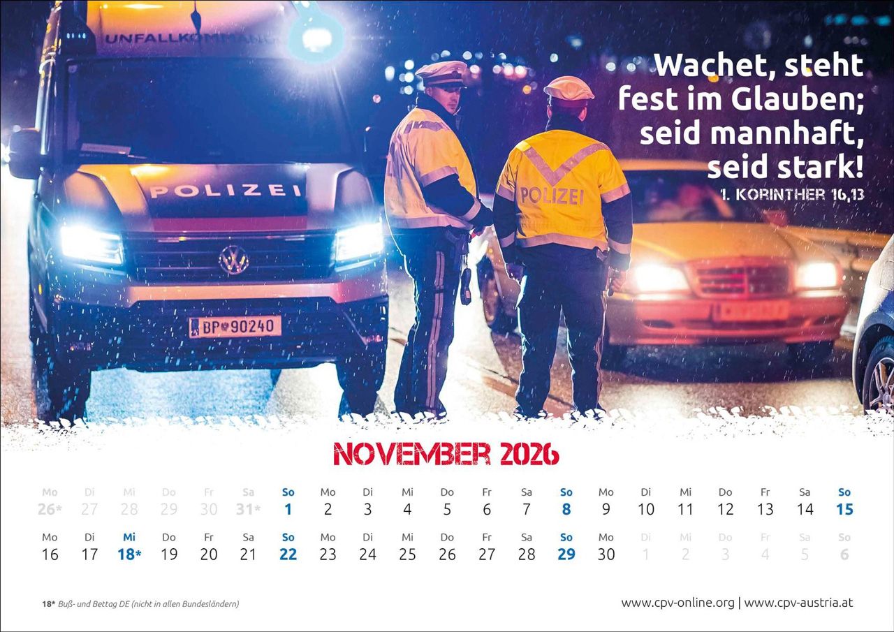 Mit Gott bei der Polizei 2026 -  (29,7 x 21 cm)
