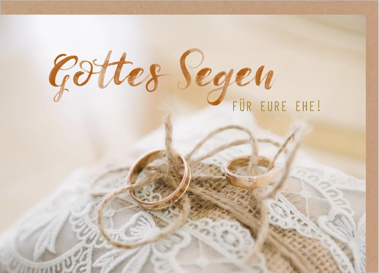 Faltkarte Eheringe -  Anlass: Hochzeit (17 x 12 cm)