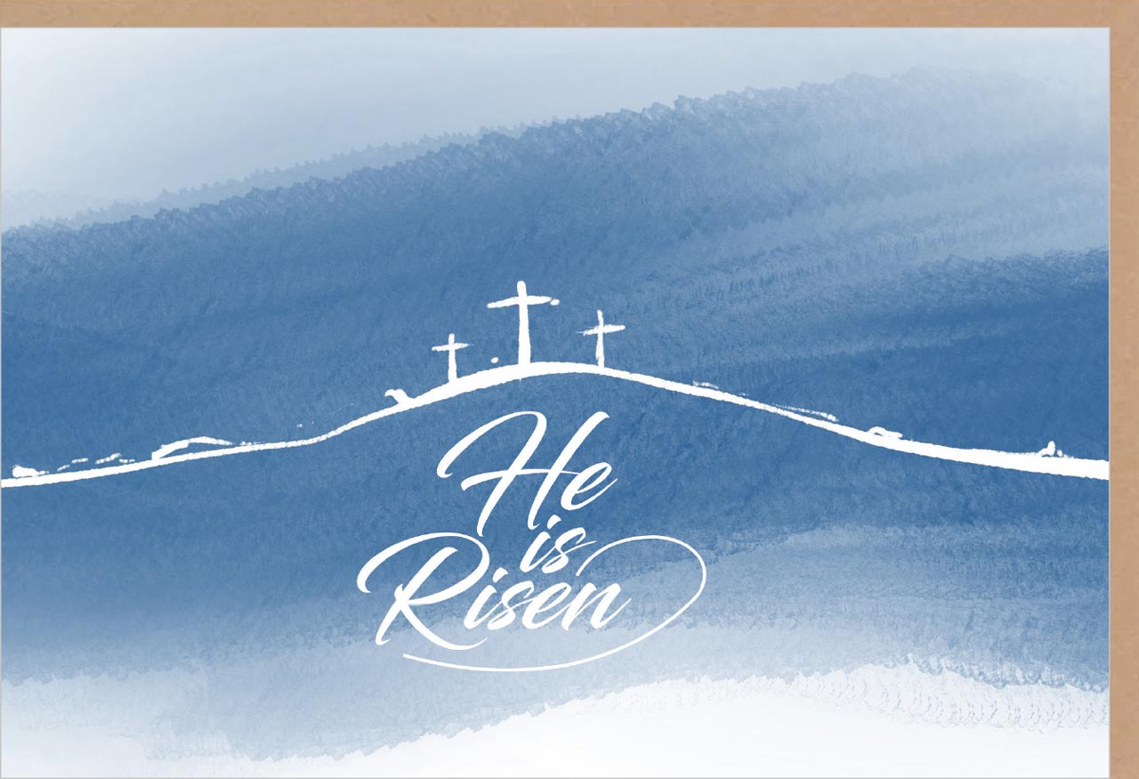 Faltkarte Ostern - He is Risen -  Anlass: Ostern (17 x 11,5 cm)
