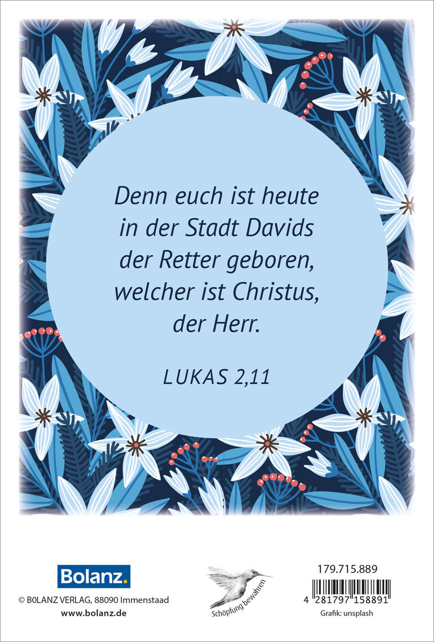 Faltkarte Gesegnete Weihnachtszeit -  Anlass: Weihnachten (11,5 x 17 cm)