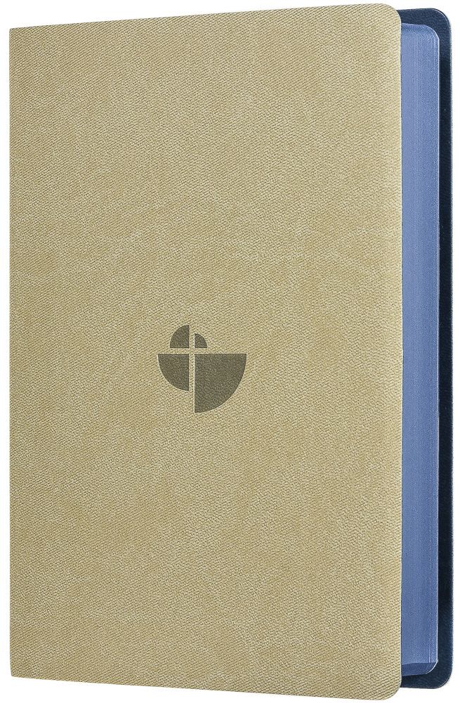 Schlachter 2000 Bibel - Taschenausgabe, sandfarben, blauer Farbschnitt -  - Softcover 11. Auflage (13,8 x 19,9 x 2,9 cm)