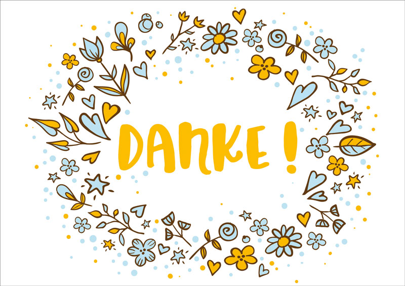 Faltkarte Danke! -  Anlass: Dank (17 x 11,5 cm)