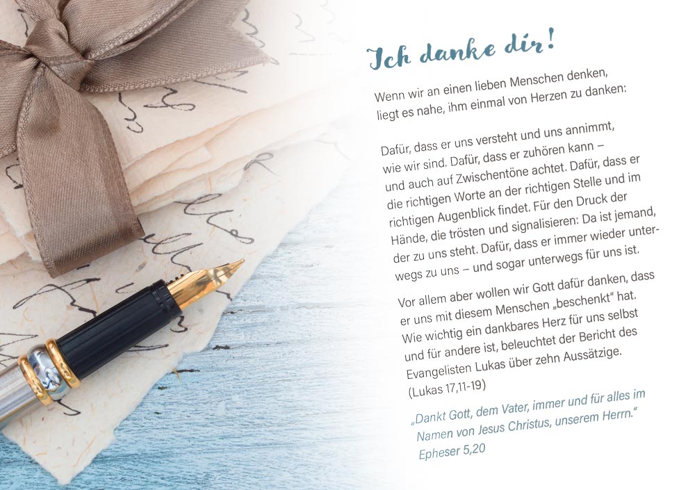 Grußheft - Ich danke dir! -  Anlass: Dank (10,5 x 14,8 cm)