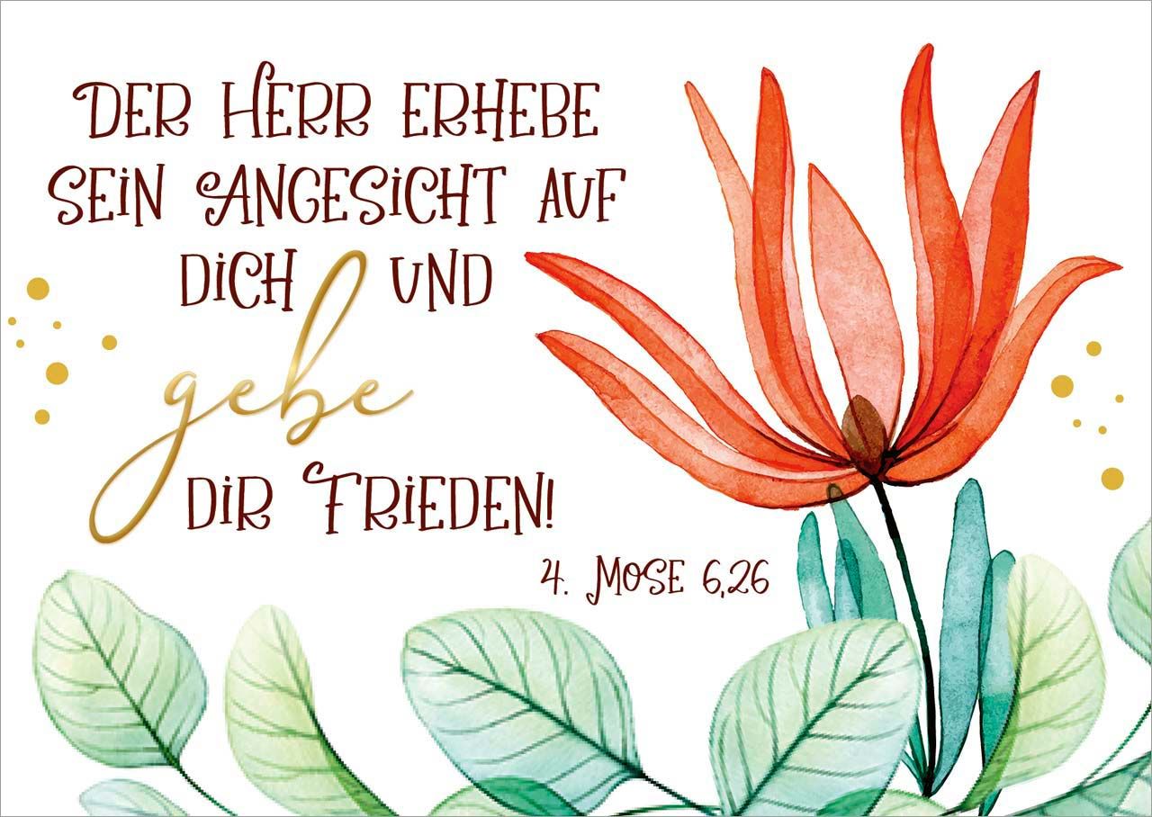 Postkarte  Der HERR erhebe sein Angesicht auf dich -  (14,8 x 10,5 cm)