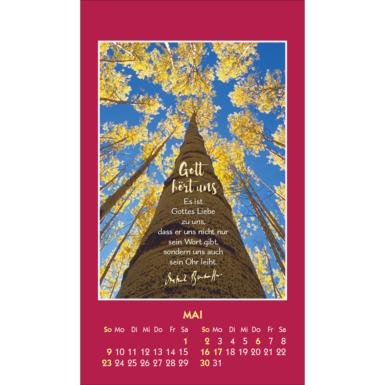 Gott ist bei dir 2027 – Aufkleberkalender -  (6 x 10,5 x 0,1 cm)