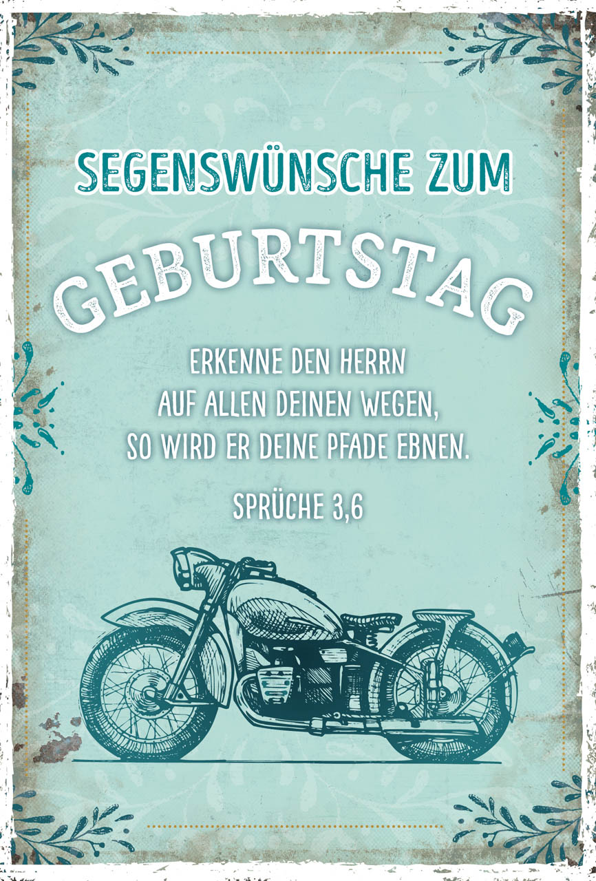 Postkarte Geburtstag Motorrad -  Anlass: Geburtstag (10,5 x 14,8 cm)