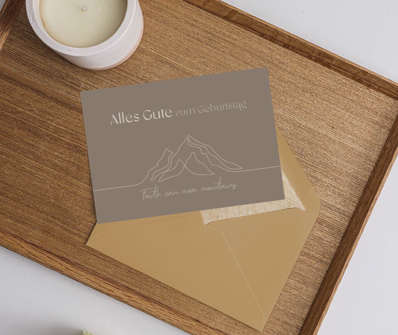 Faltkarte Faith can move mountains -  Anlass: Geburtstag
