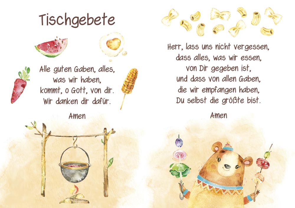 Grußheft  mit Kindergebeten -  (10,5 x 14,8 cm)