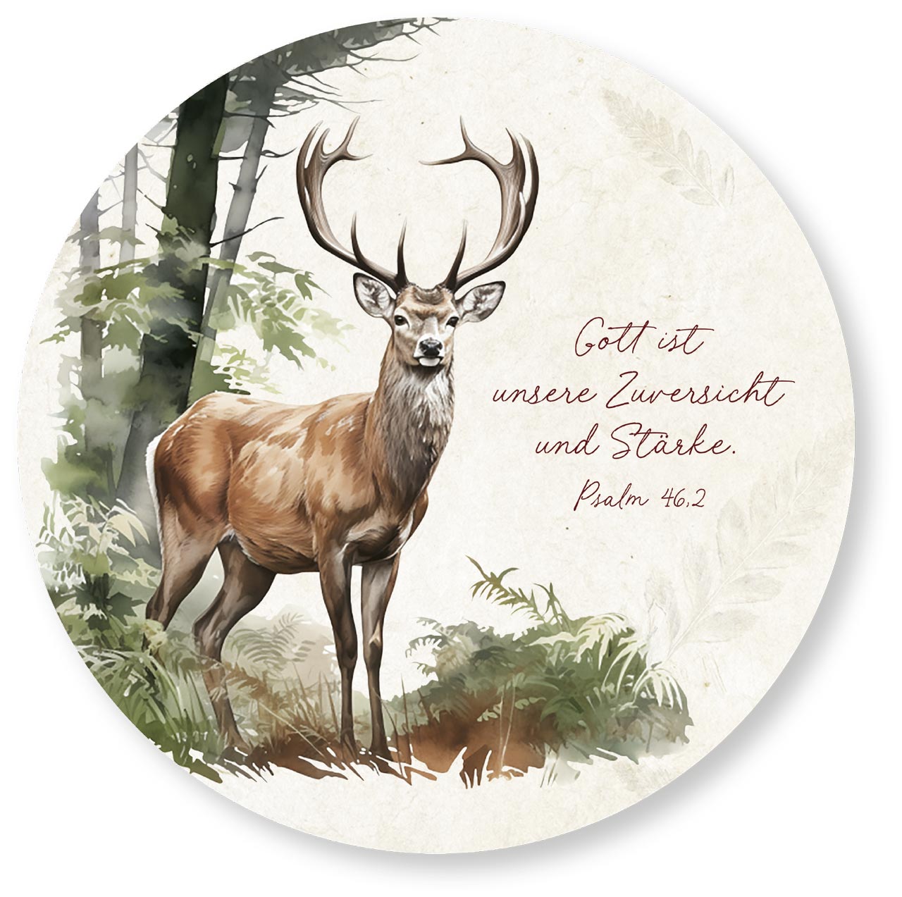 Wandschmuckbild Hirsch 25 cm -  (25 cm Durchmesser)