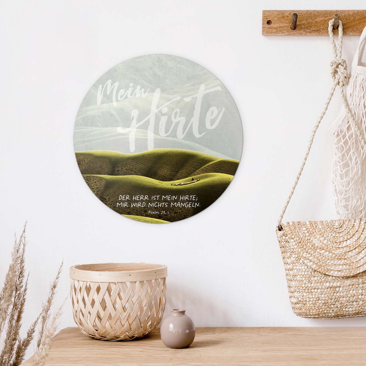 Wandschmuckbild Hirte 25 cm -  (25 cm Durchmesser)