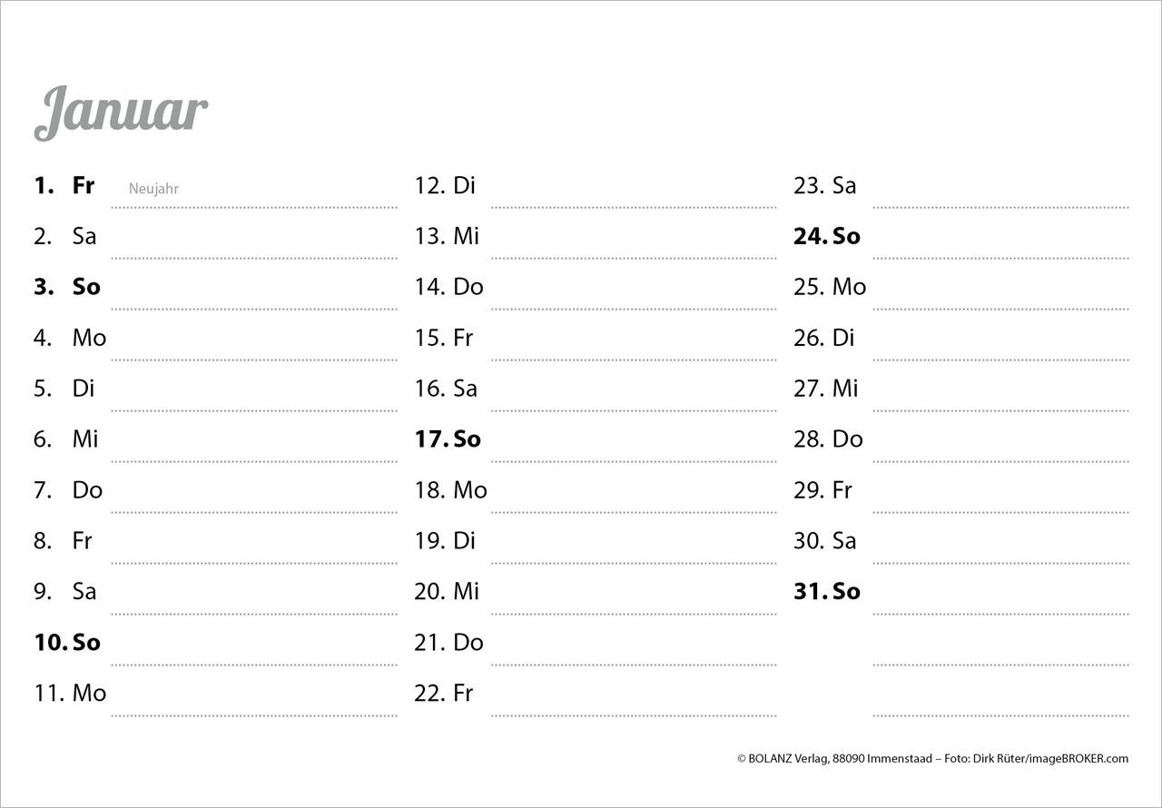 Ewigkeit in Herzen 2027 – Panoramakalender