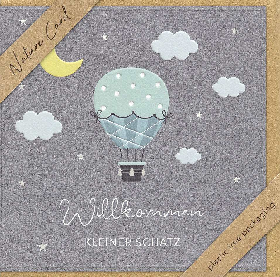 Faltkarte Willkommen kleiner Schatz -  Anlass: Geburt (15,5 x 15,5 cm)