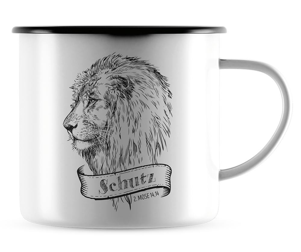 Emaille-Becher Schutz -  (9 x 8 x 9 cm)