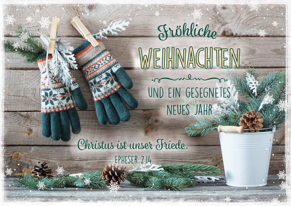 Postkarte Weihnachten Norweger Handschuhe -  Anlass: Weihnachten (14,8 x 10,5 cm)