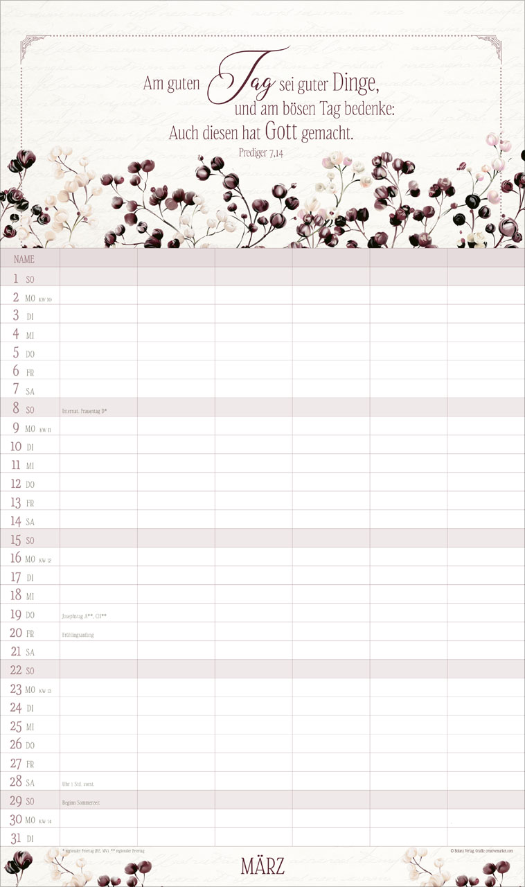 Poesie Familienplaner 2026