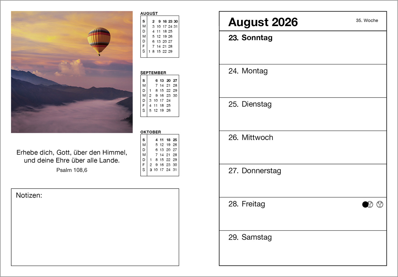 Farbfoto-Agenda 2026