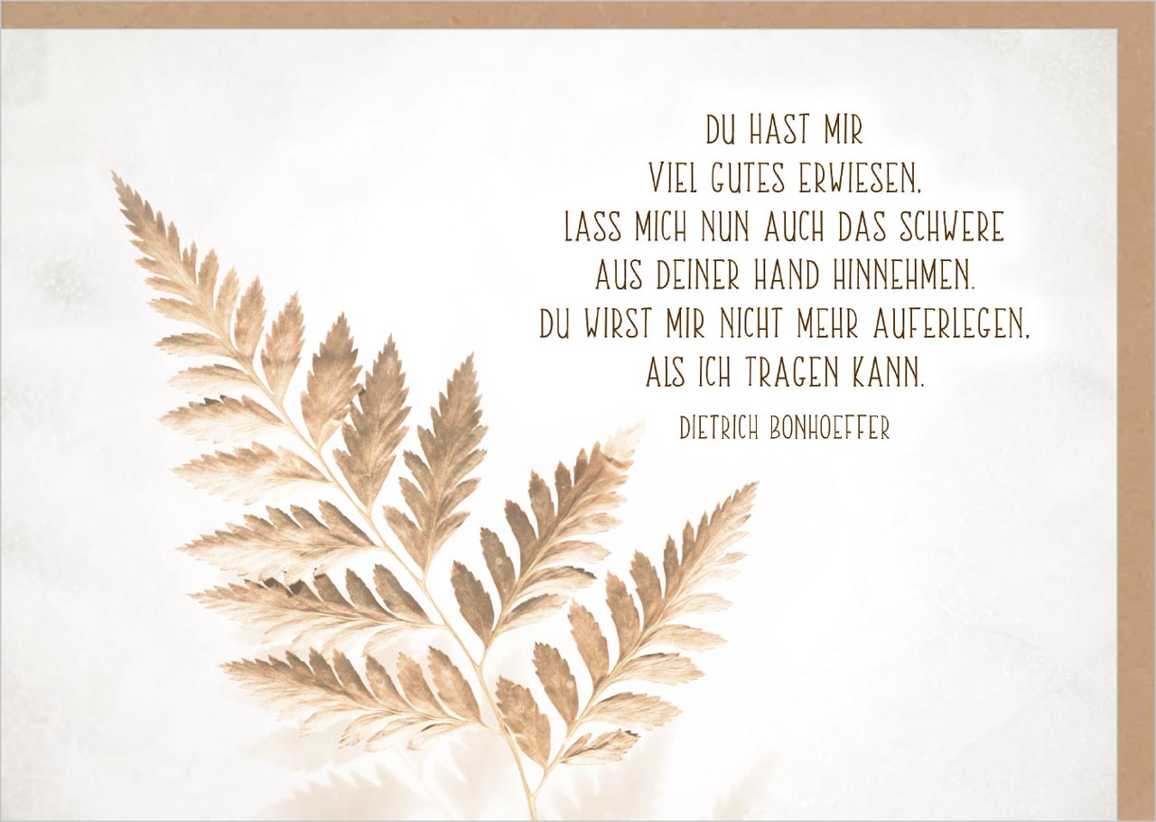 Faltkarte Aus deiner Hand -  Anlass: Trauer (17 x 12 cm)