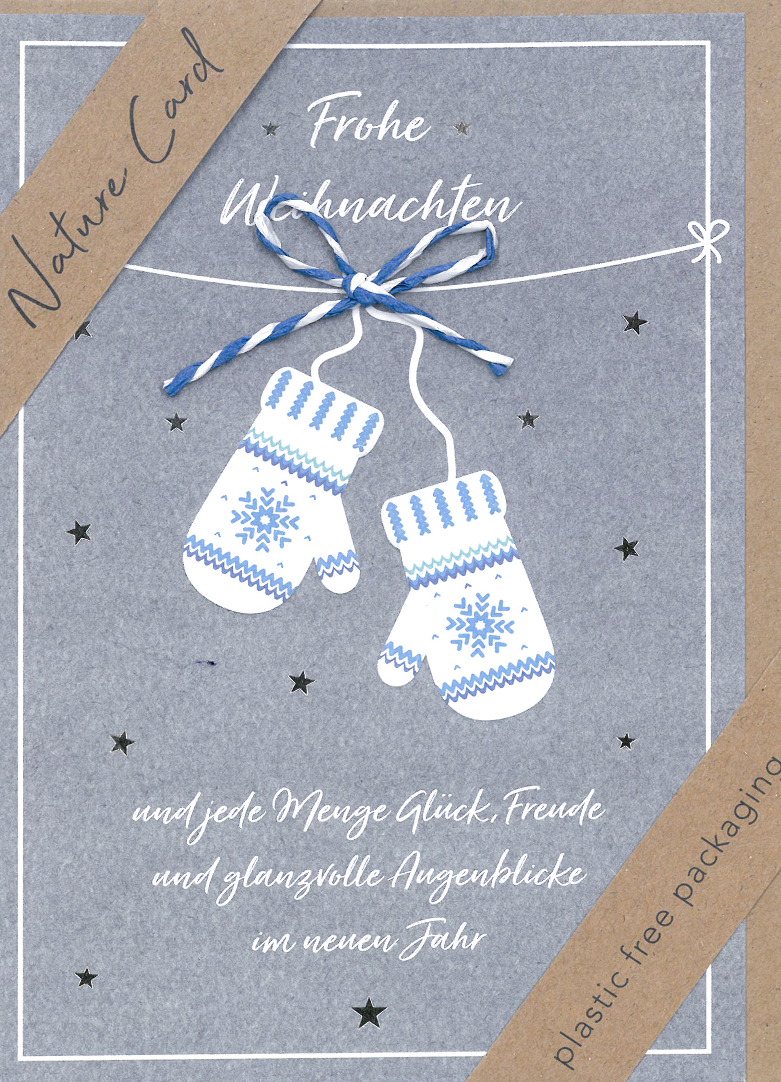 Faltkarte Fäustlinge -  Anlass: Weihnachten (11,5 x 17 cm)