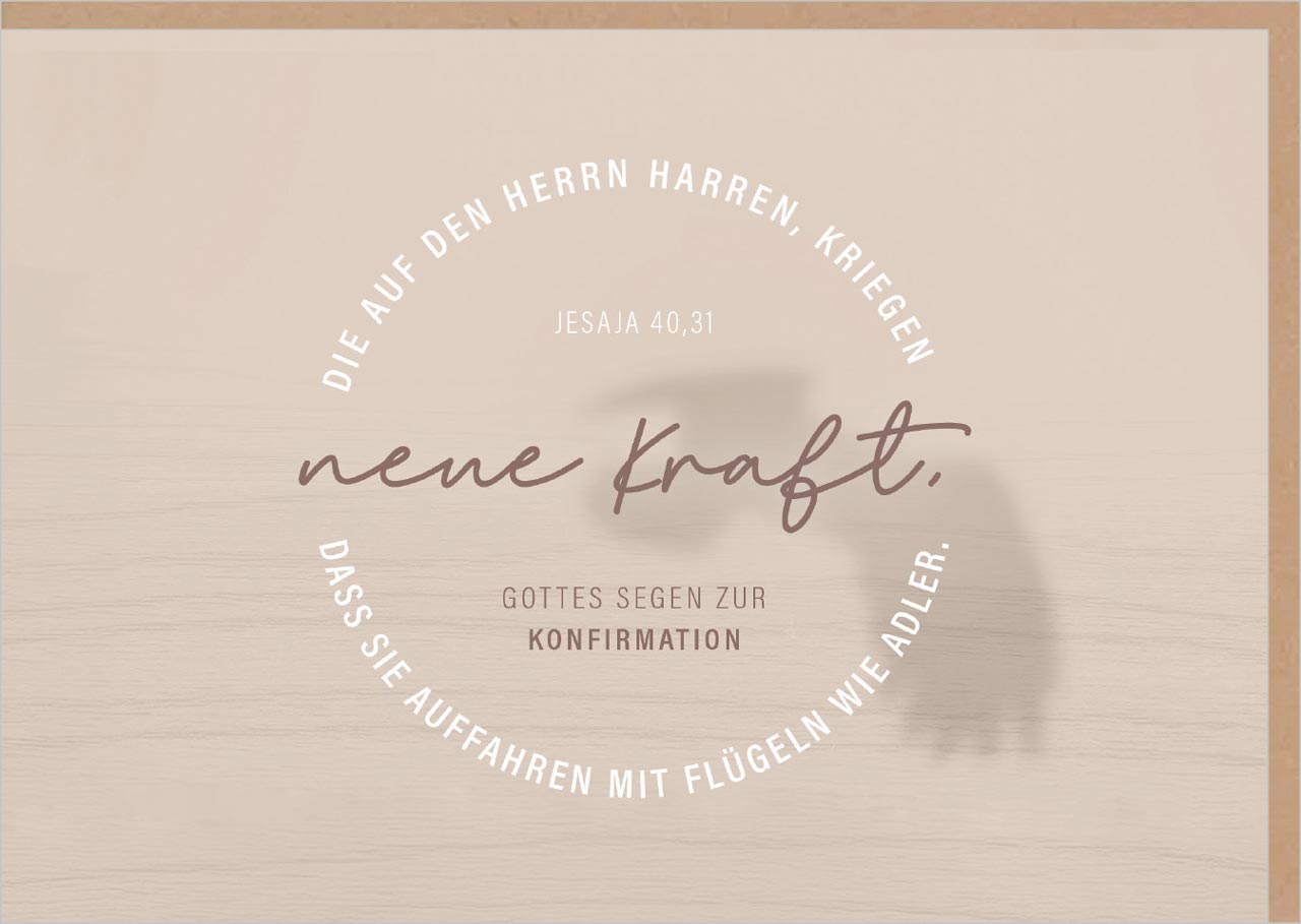Faltkarte Konfirmation Jesaja 40:31 -  Anlass: Konfirmation (17 x 12 cm)