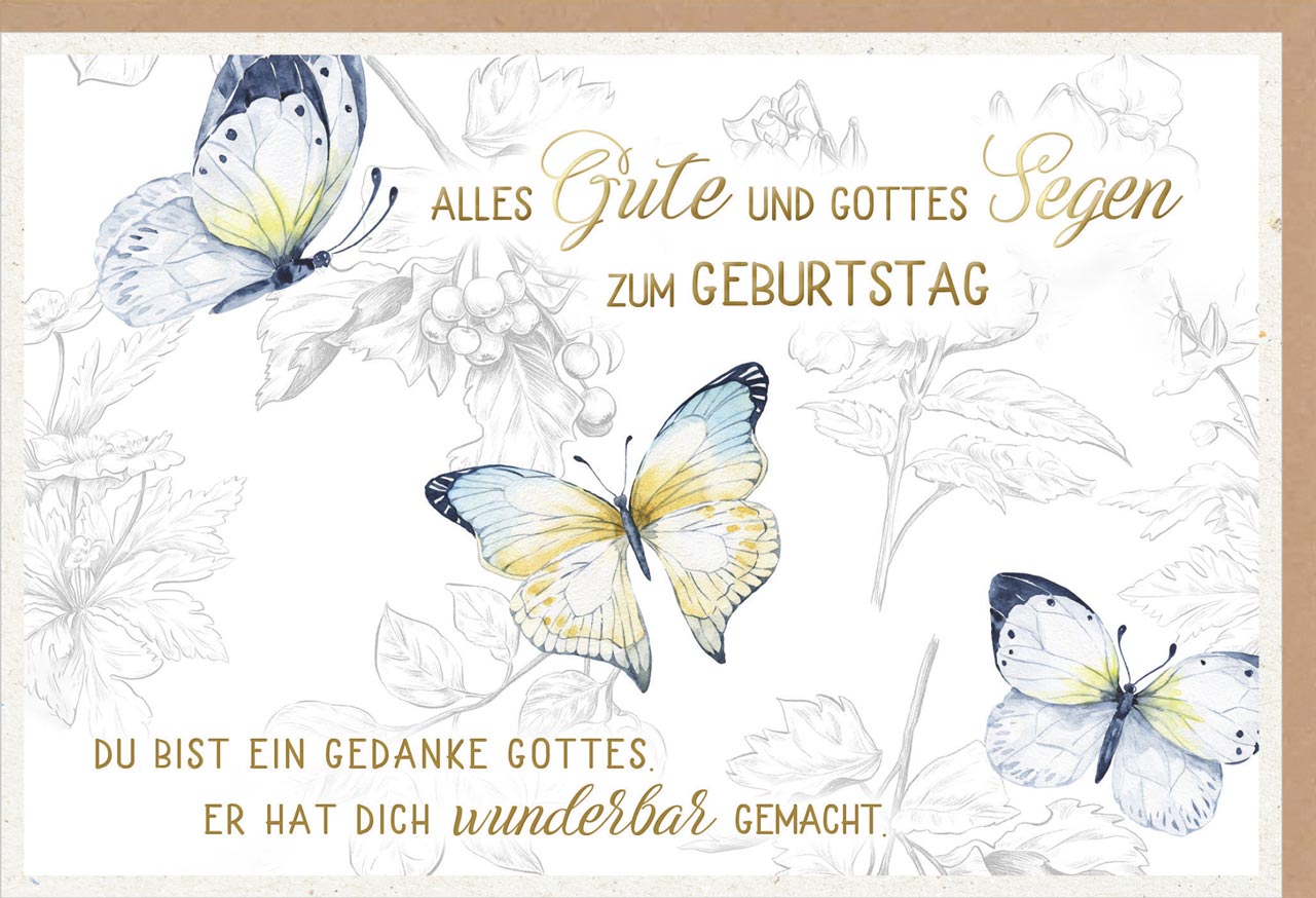 Faltkarte Du bist ein Gedanke Gottes -  Anlass: Geburtstag (17 x 11,5 cm)