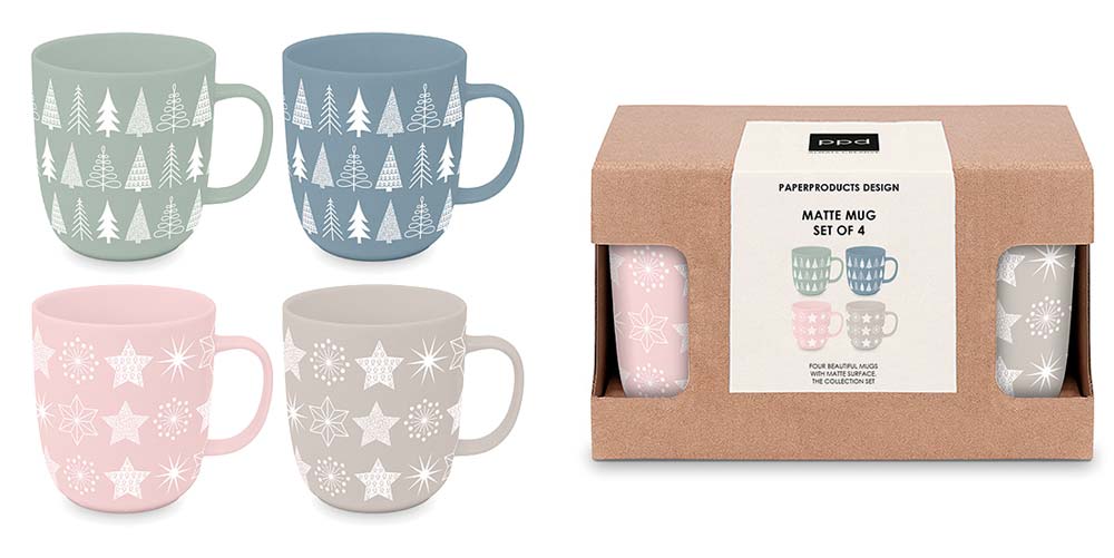 Tasse 4er-Set -  Anlass: Weihnachten (18,5 x 18,5 x 10 cm)