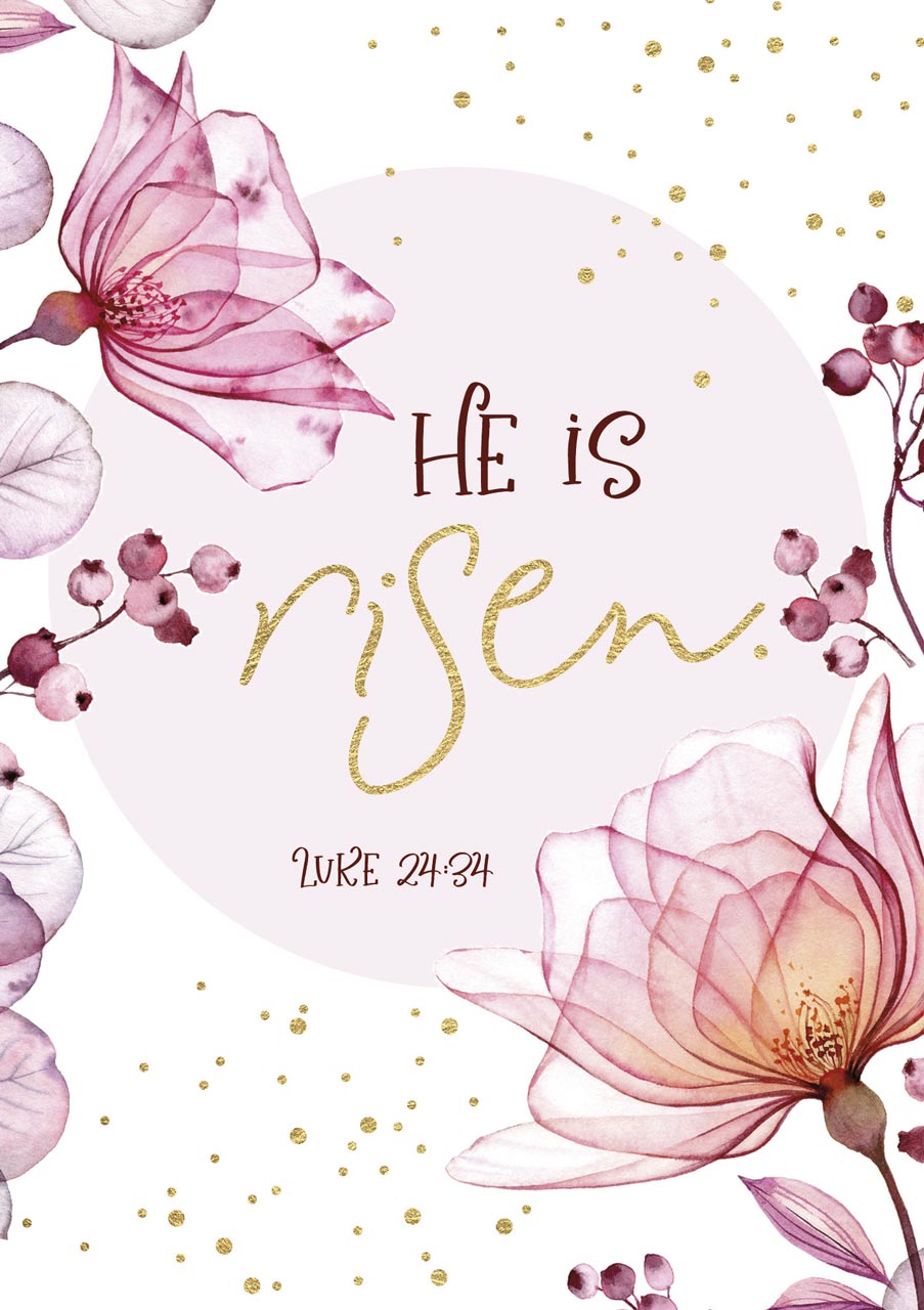 Postkarte He is risen Lovely -  Anlass: Ostern (10,5 x 14,8 cm)