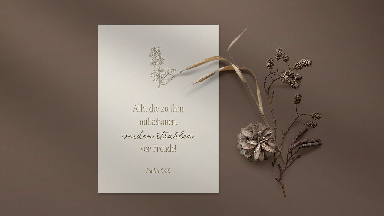 Postkarte alle die zu ihm aufschauen, werden strahlen -  (10,5 x 14,8 cm)