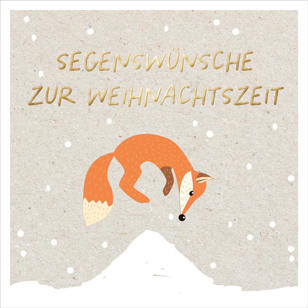Faltkarte Fuchs -  Anlass: Weihnachten (15,5 x 15,5 cm)