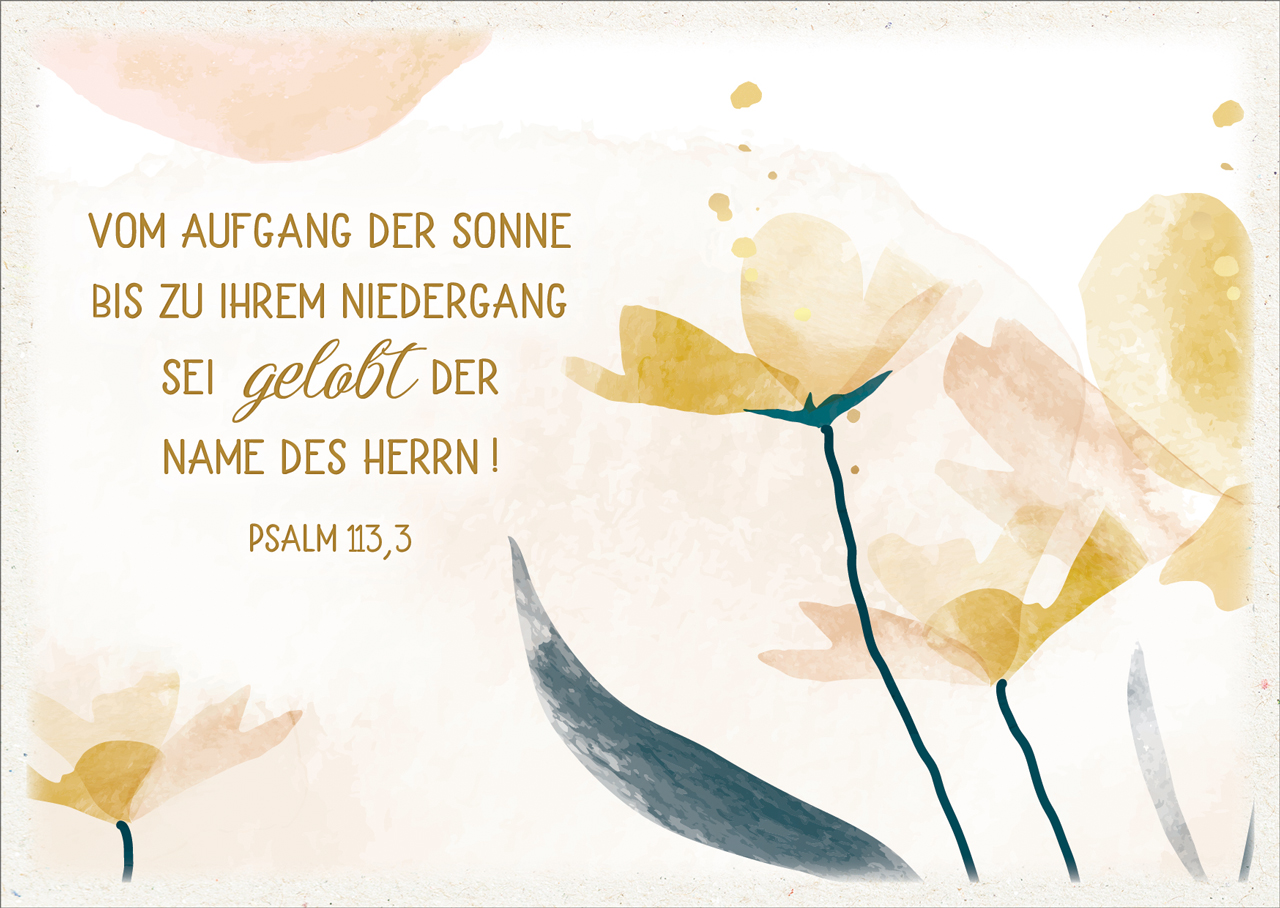 Postkarte Der Name des Herrn sei gelobt -  (14,8 x 10,5 cm)