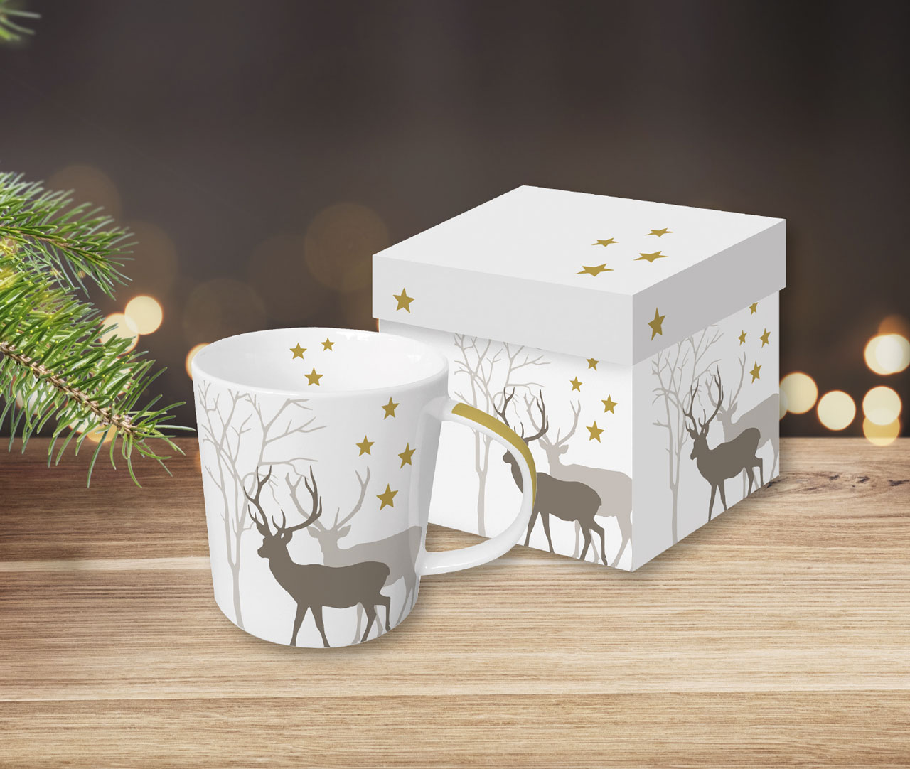 Tasse Winter Hirsch -  Anlass: Weihnachten (9 x 9 x 10 cm)