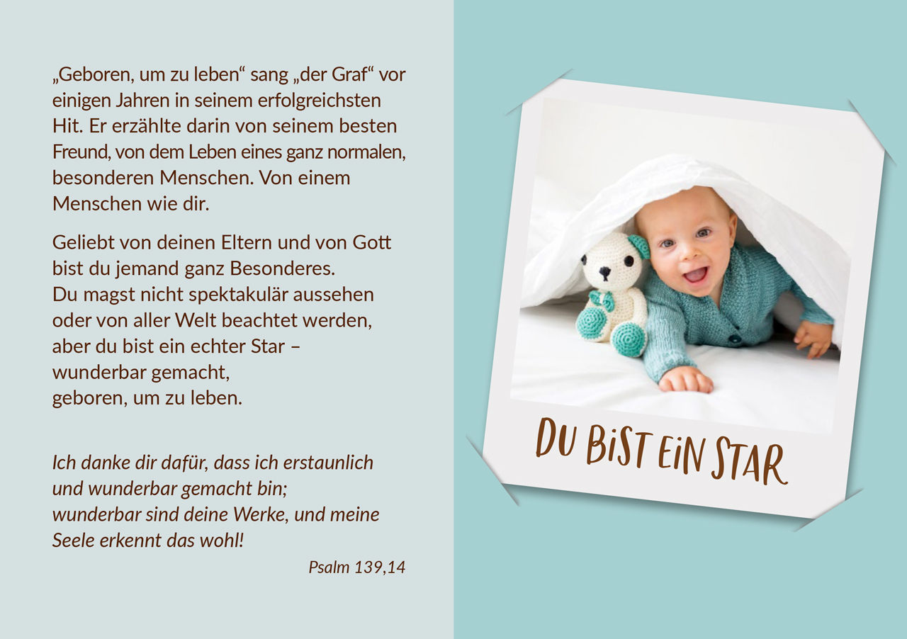 Grußheft zur Geburt - Anlass: Geburt Autor: Erich Remmers (10,5 x 14,8 cm) Grußheft zur Geburt - Anlass: Geburt Autor: Erich Remmers (10,5 x 14,8 cm)