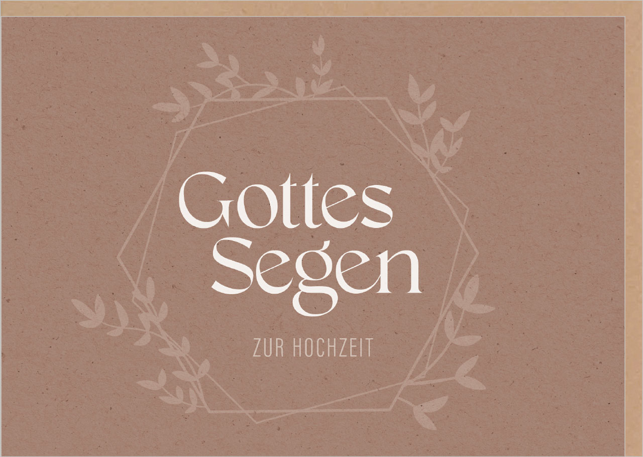 Faltkarte Gottes Segen zur Hochzeit