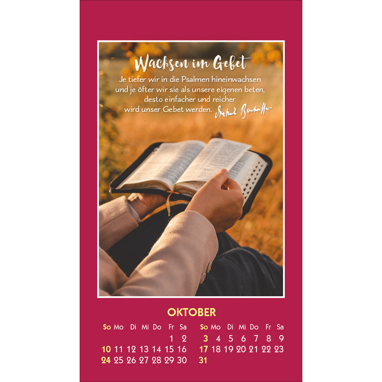 Gott ist bei dir 2027 – Aufkleberkalender -  (6 x 10,5 x 0,1 cm)