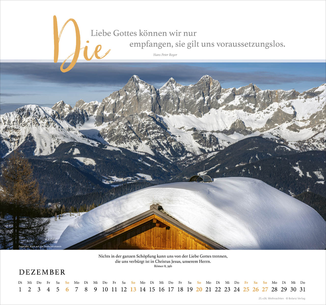 Fels meiner Stärke -Wandkalender 2026