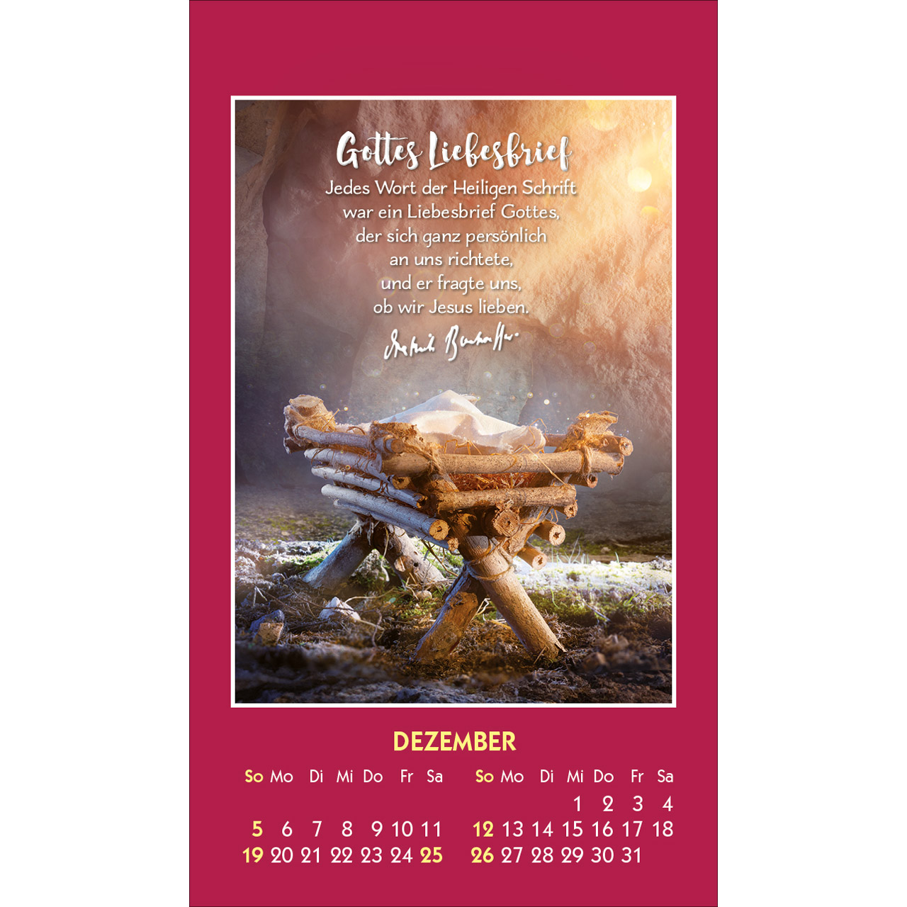 Gott ist bei dir 2027 – Aufkleberkalender -  (6 x 10,5 x 0,1 cm)