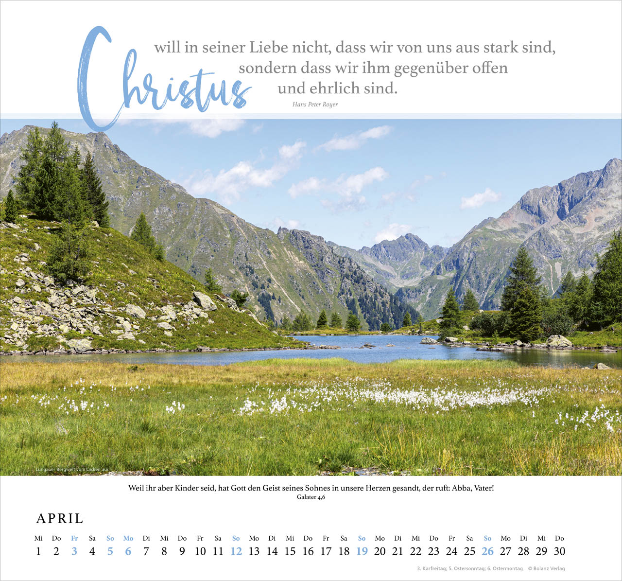 Fels meiner Stärke -Wandkalender 2026