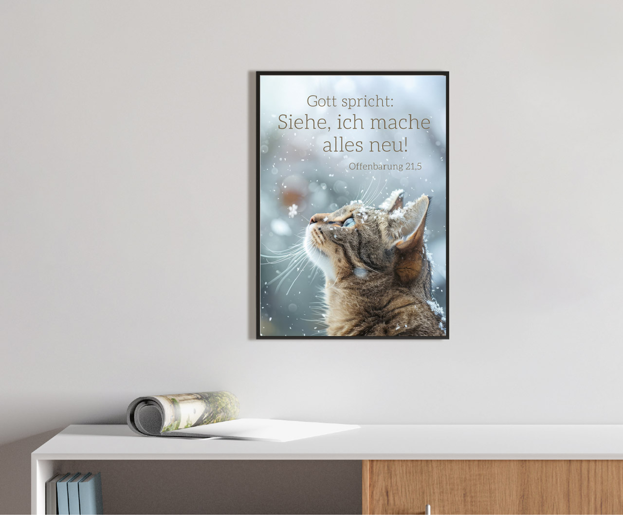 Poster Jahreslosung 2026 Katze A3