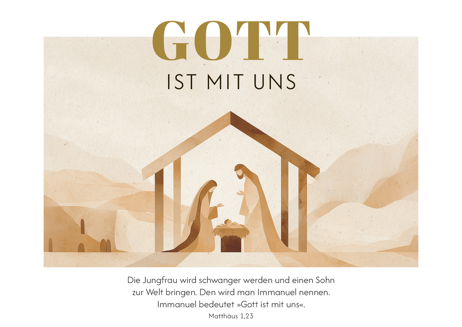 Postkarte Gott mit uns