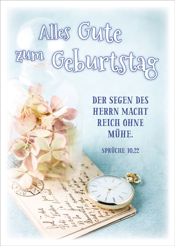 Postkarte Vintage Uhr -  Anlass: Geburtstag (10,5 x 14,8 cm)
