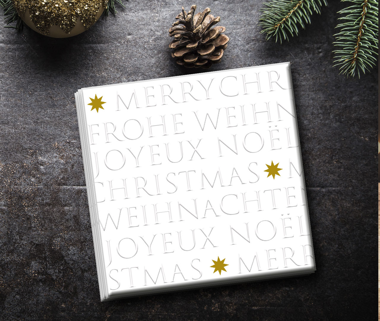 Servietten Merry Christmas -  Anlass: Weihnachten (25 x 25 x 3 cm)
