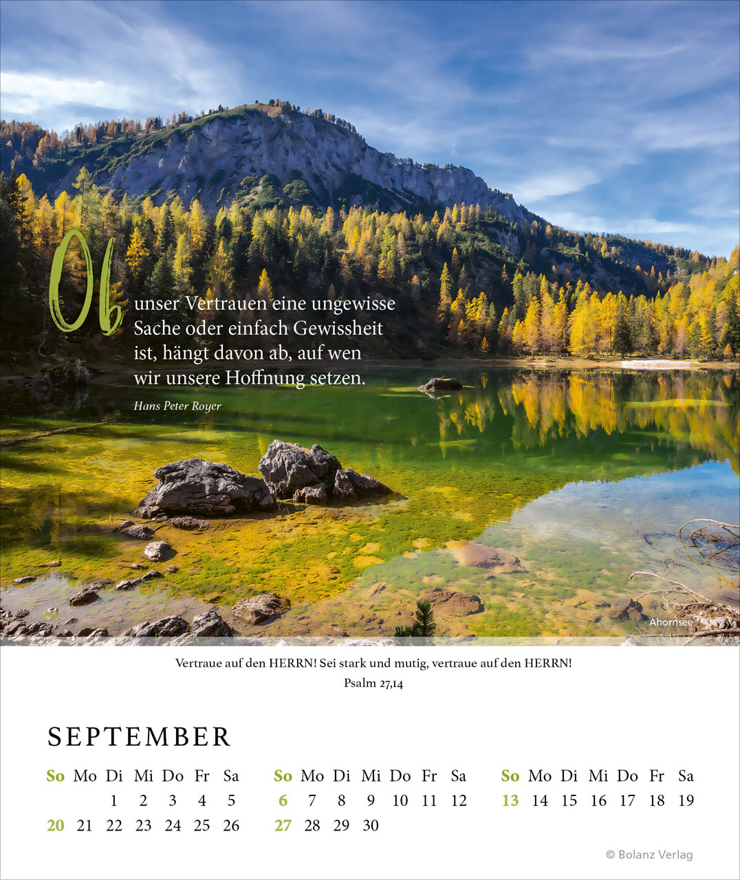 Fels meiner Stärke - Tischkalender 2026