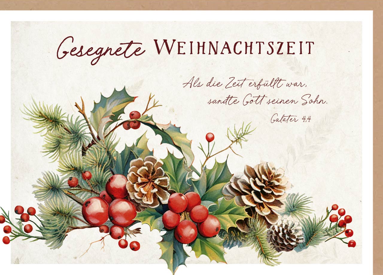 Faltkarte Adventsgesteck -  Anlass: Weihnachten (17 x 12 cm)