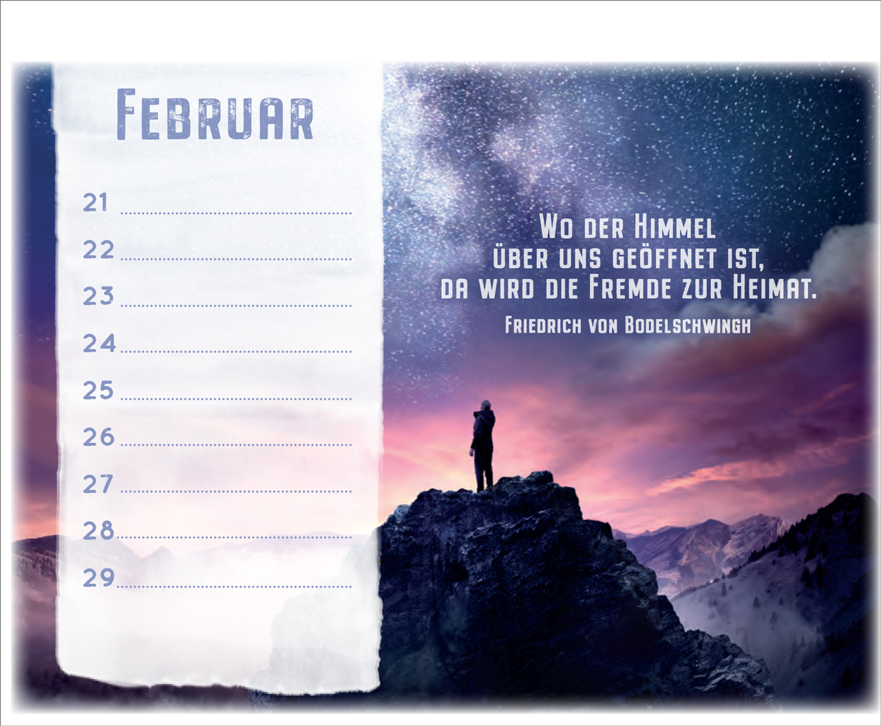Geburtstagskalender Wo der Geist des Herrn ist -  Anlass: Geburtstag (14,8 x 12 cm)