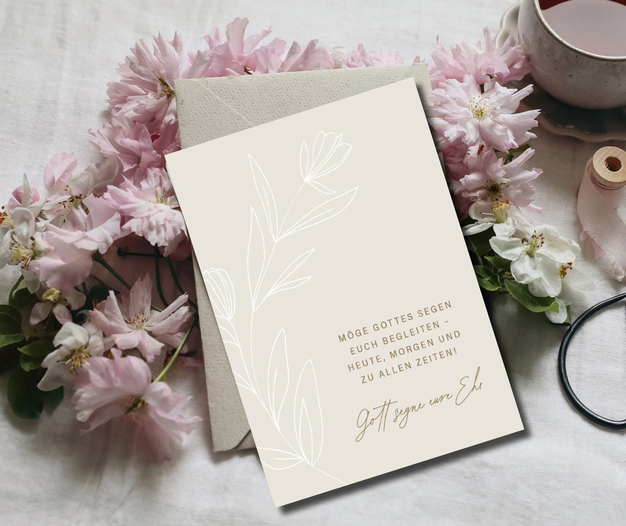 Faltkarte Gott segne eure Ehe -  Anlass: Hochzeit