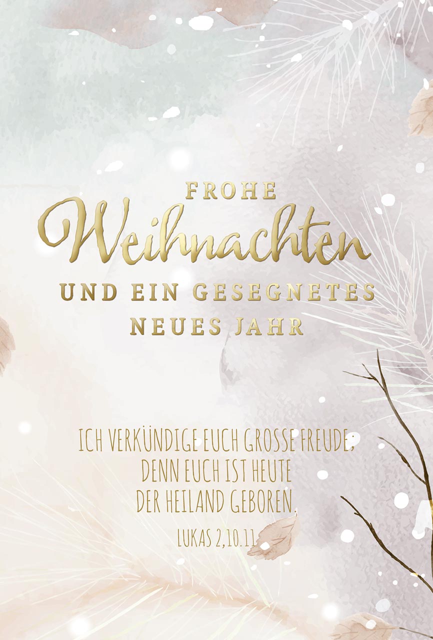 Minikarten Weihnachten mit Typografie -  Anlass: Weihnachten (7,2 x 10,5 cm)