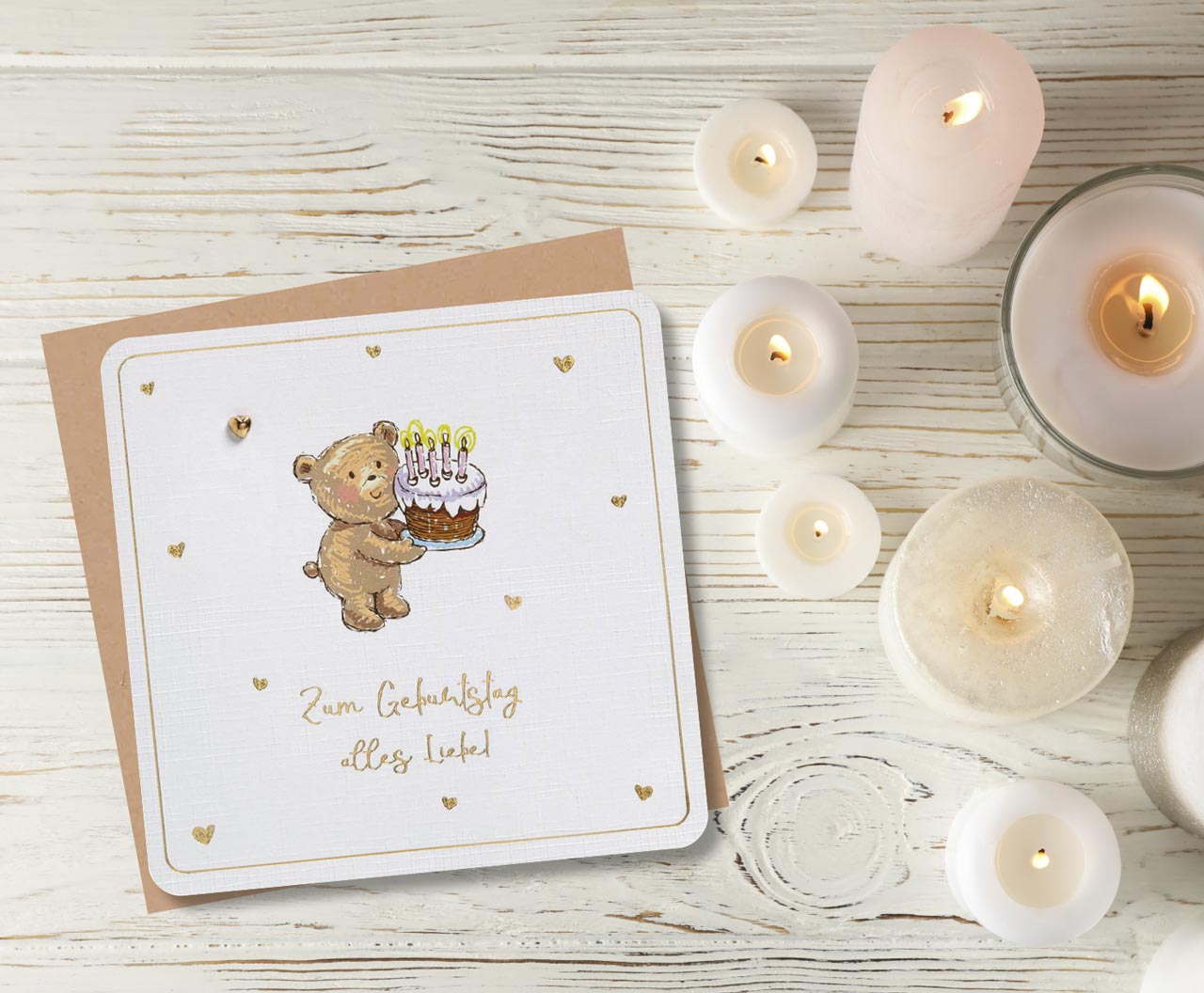 Faltkarte Zum Geburtstag alles Liebe